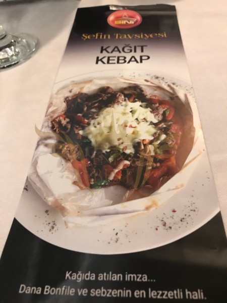 Şefin Tavsiyesi, Menü,