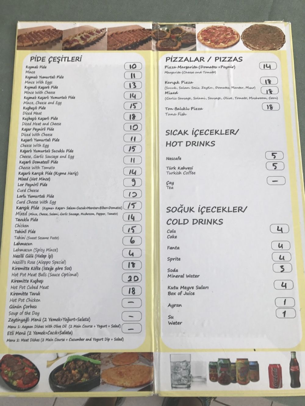  Menü,